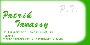 patrik tamassy business card